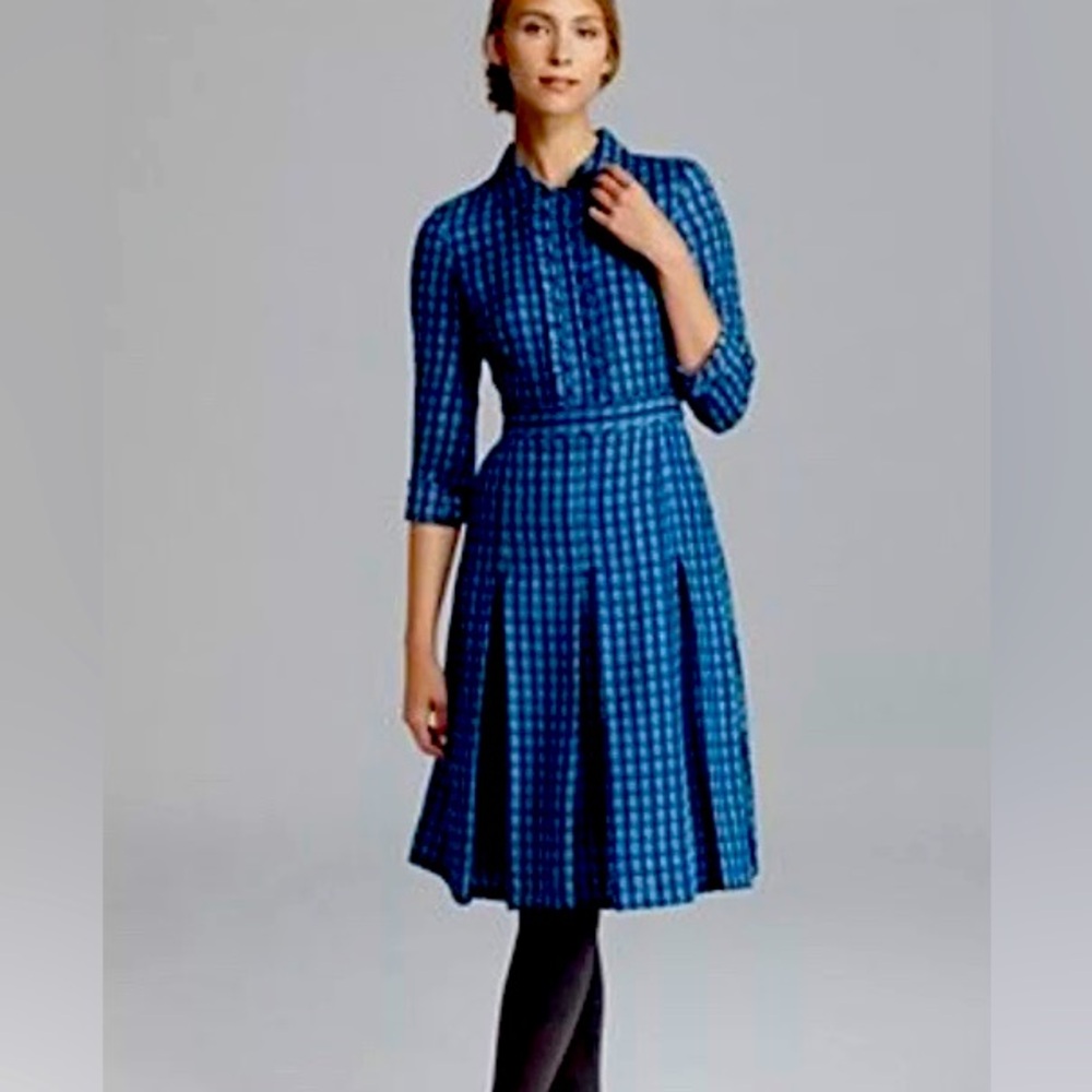 Tory Burch Kim Dress RUNWAY Blue Shirtdress
